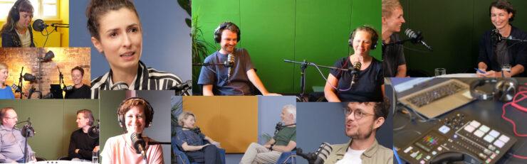 Bannerbild mit Podcastfotos aus dem Podcastraum bei Meeet