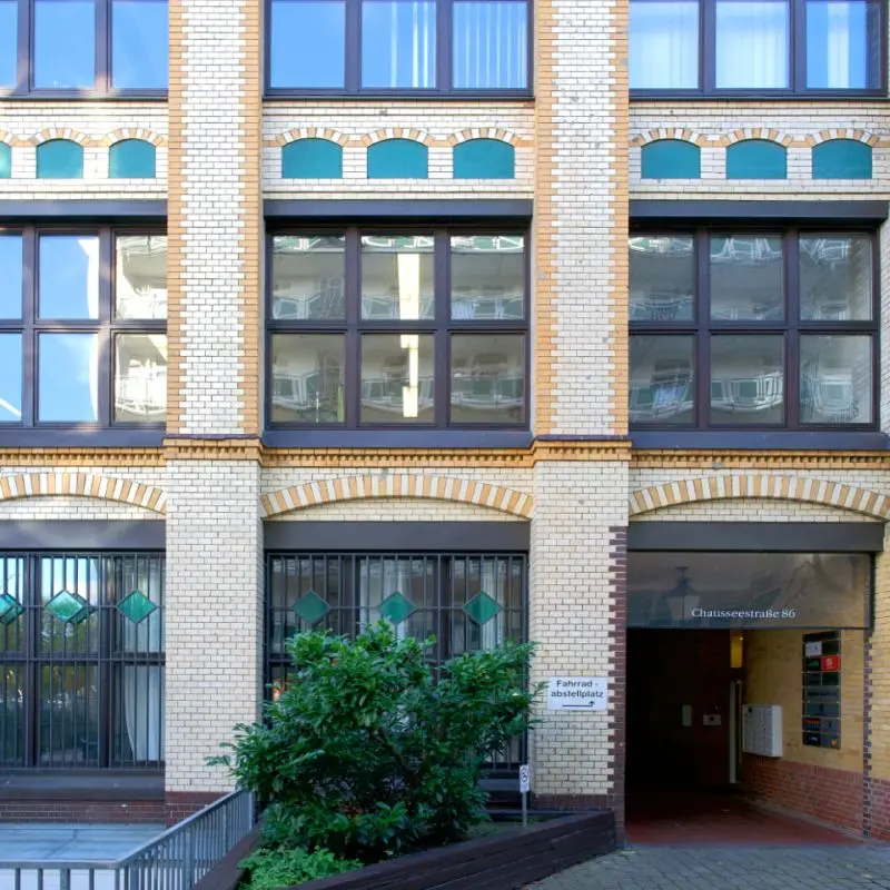 Ansicht-Haus-Meeet-Mitte Ansicht des Meetingraum-Hauses von Meeet-Mitte, Chausseestraße 86 in Berlin