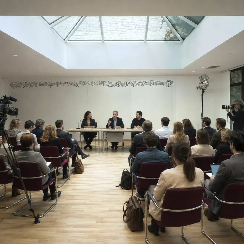 oeffentliche-Veranstaltung-meeet-800 Eine Vortrags- oder Diskussionsveranstaltung bei Meeet, von hinten über die Schultern des Publikums fotografiert.
